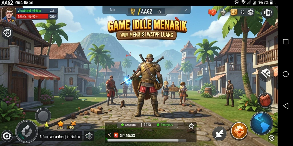 Tampilan gameplay menarik dari AA62 saat pengumpulan sumber daya Idle.