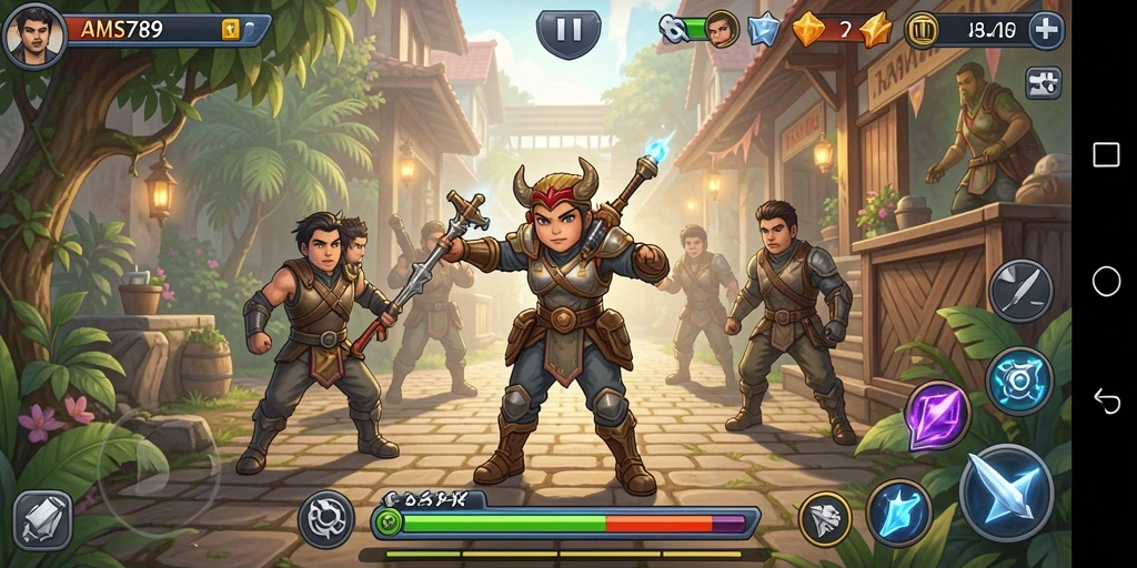 Screenshot gameplay AMS789 yang menampilkan aksi strategi yang menegangkan.