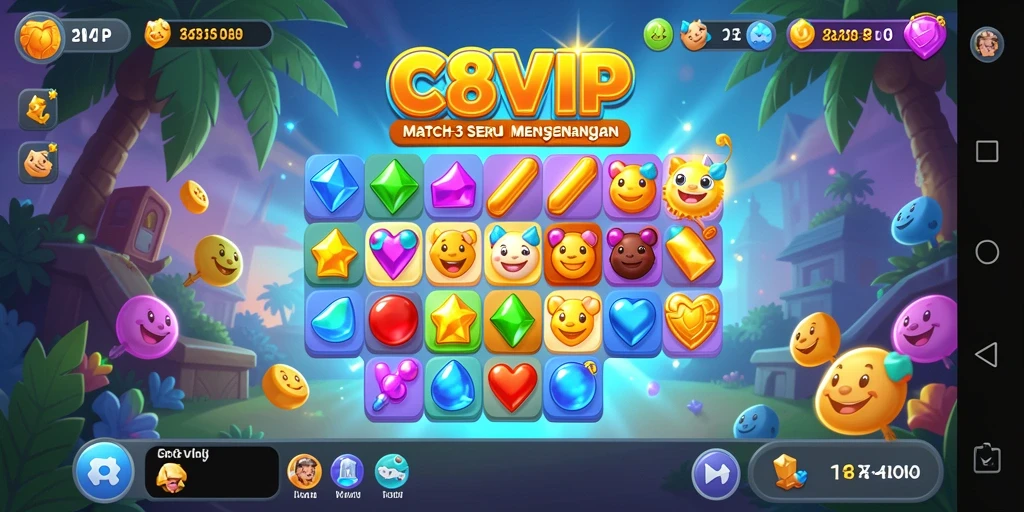 Tangkapan layar utama C8VIP yang menunjukkan gameplay Match-3.