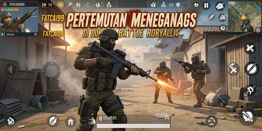 Skrinsut gameplay FATCAI99 saat pertempuran intens di arena Battle Royale.