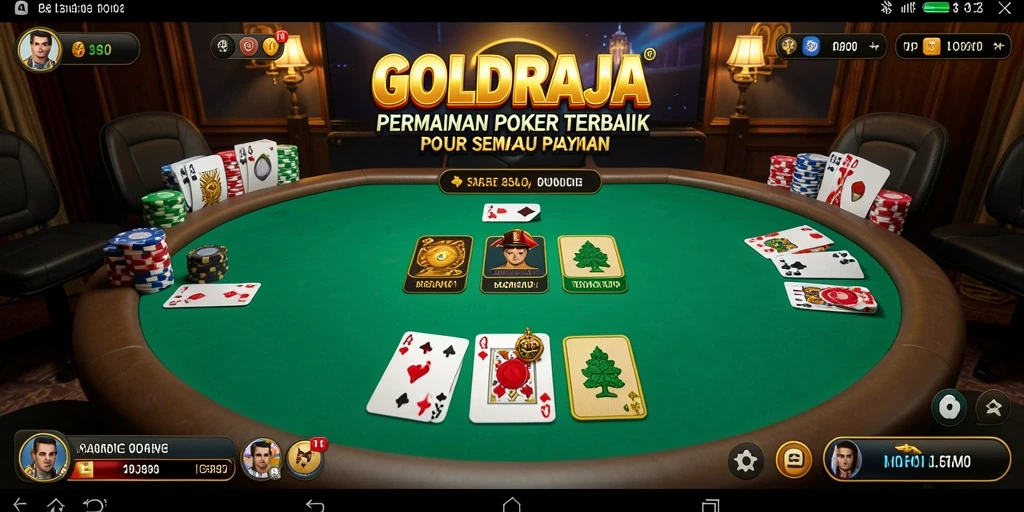 Gameplay seru dari GOLDRAJA dalam suasana poker asli.
