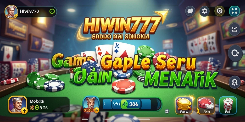 Tampilan screenshot gameplay Gaple yang seru di HIWIN777.