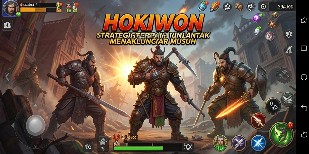 Screenshot HOKIWON menampilkan aksi pertempuran yang intens.