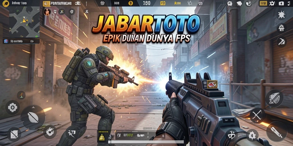Tampilan aksi mendebarkan di JABARTOTO dengan gameplay FPS yang seru.