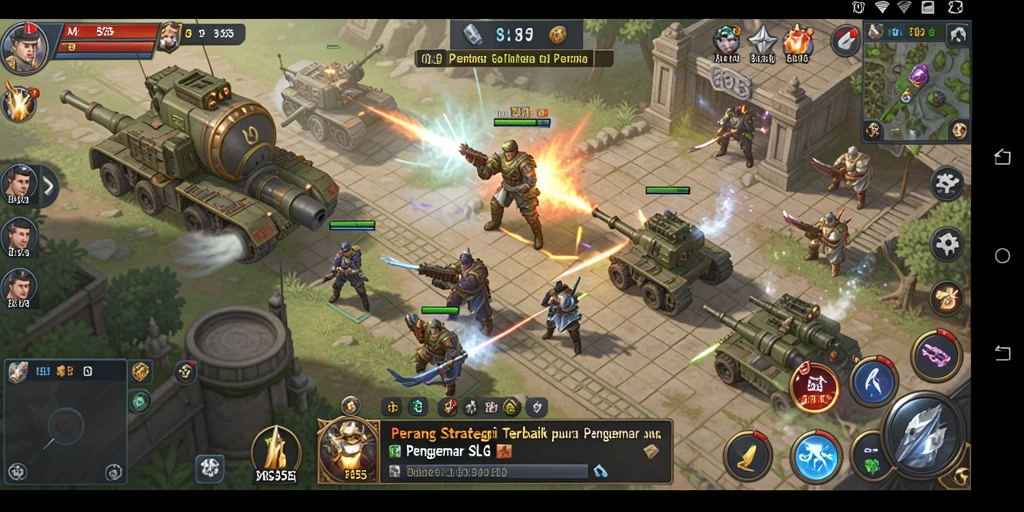 Tampilan gameplay ME355 menunjukkan pertempuran strategis yang seru.