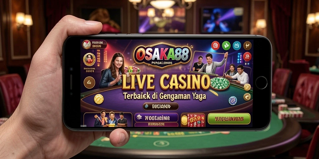 Screenshot OSAKA88 menampilkan dealer langsung dalam permainan Live Casino yang mengasyikkan.