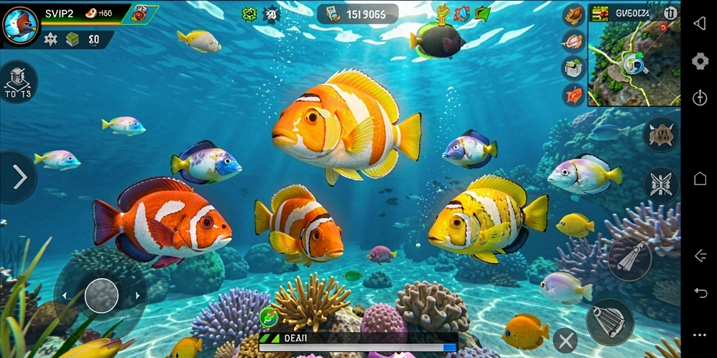 Tangkapan layar gameplay seru SVIP2 saat menembak ikan.