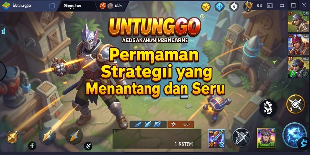Tampilan gameplay UNTUNGGO yang penuh strategi dan aksi.