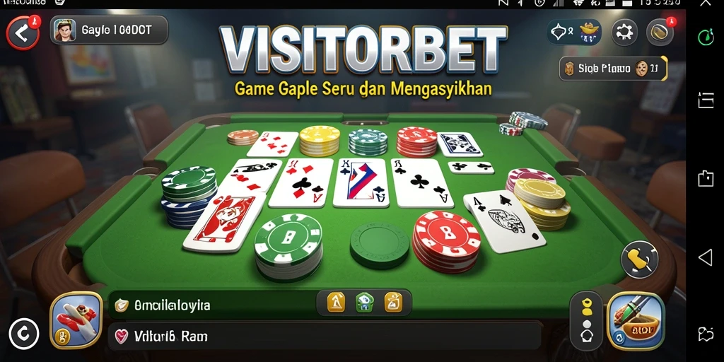Tampilan gameplay seru di VISITORBET dengan fitur Gaple yang menarik.